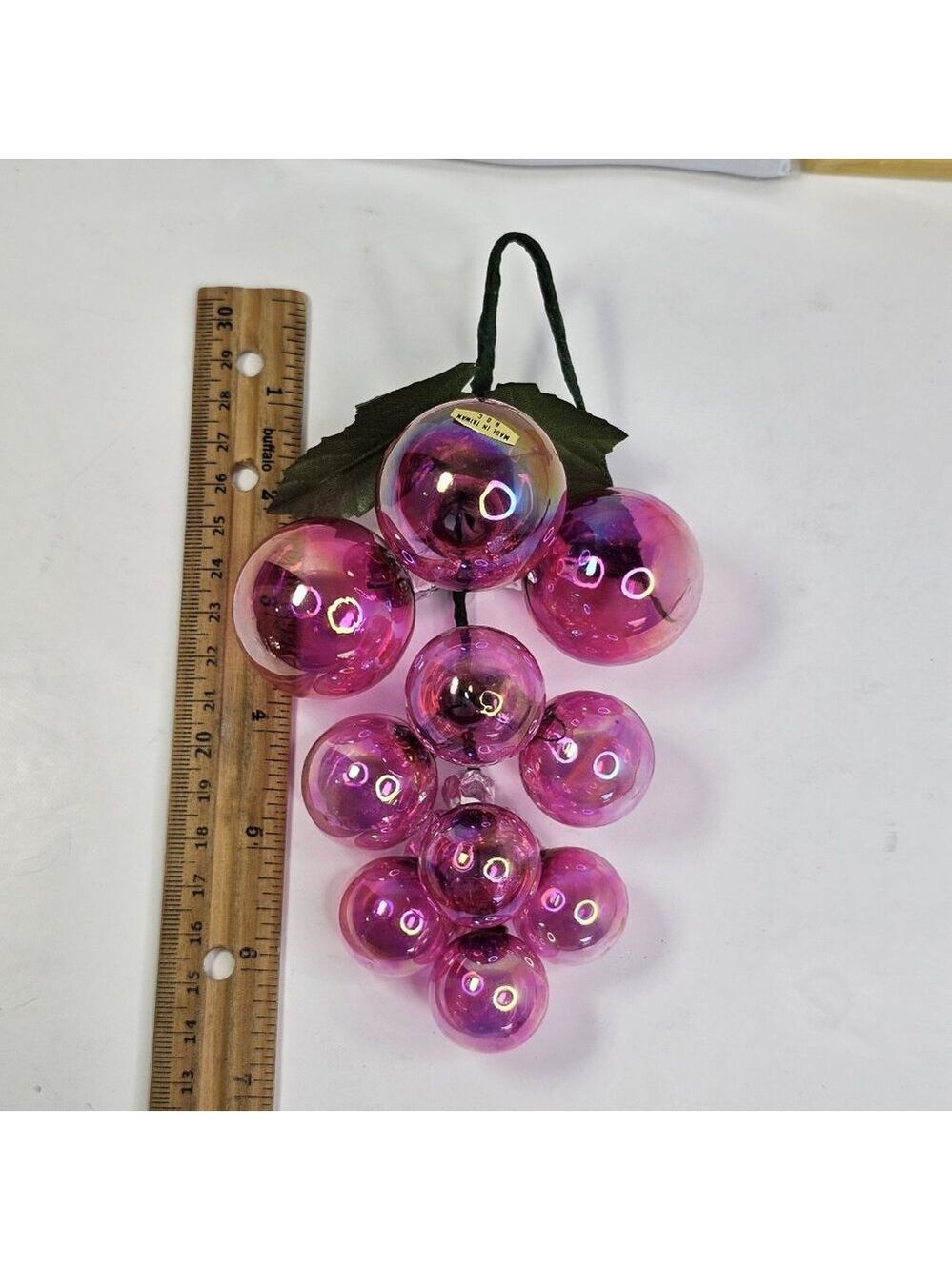 Silvestri Vintage Christmas Ornament Grape Cluster Glass Iridescent Pink Red - Picture 8 of 13